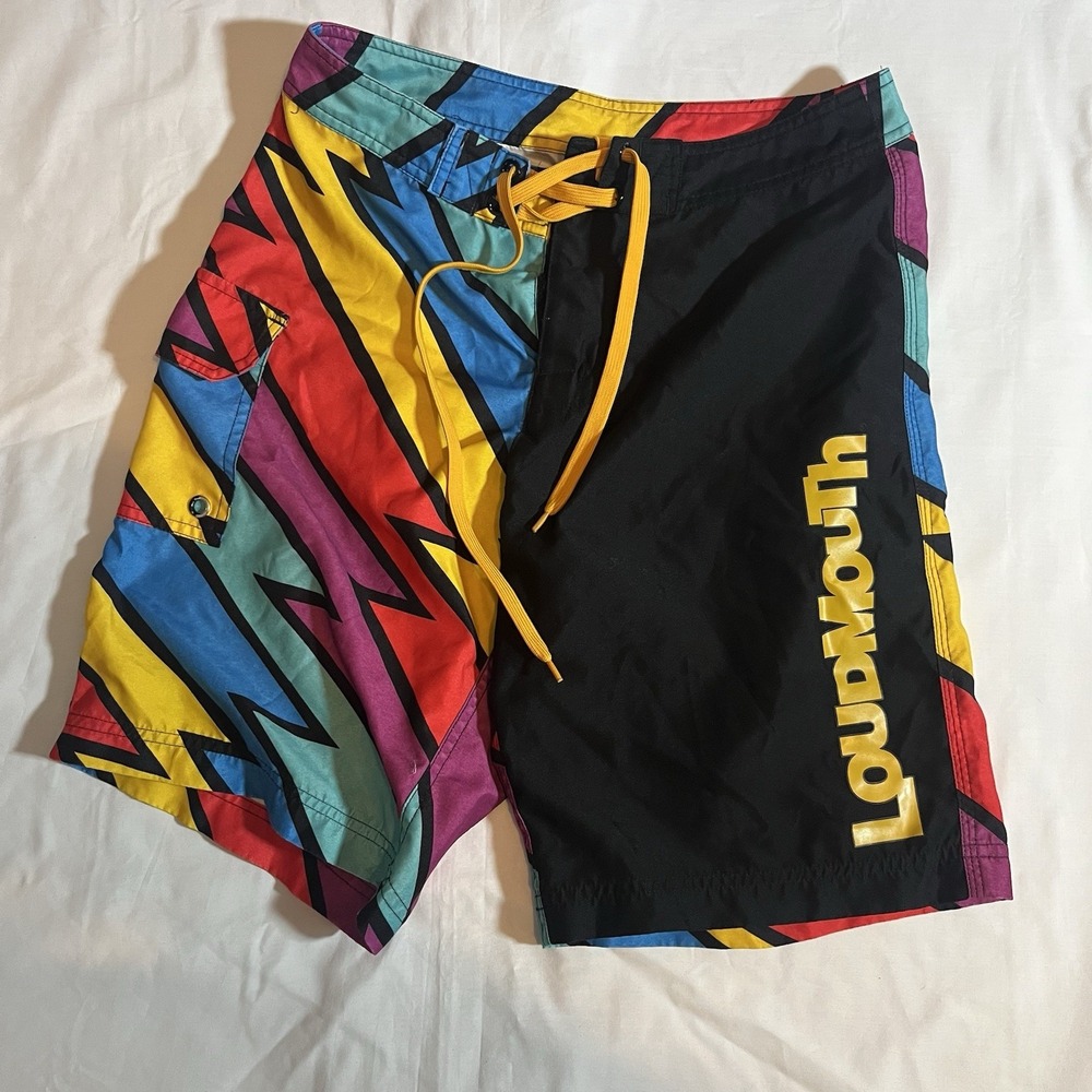 MENS LOUDMOUTH SHORTS SWIM TRUNKS SIZE 30 POLYESTER